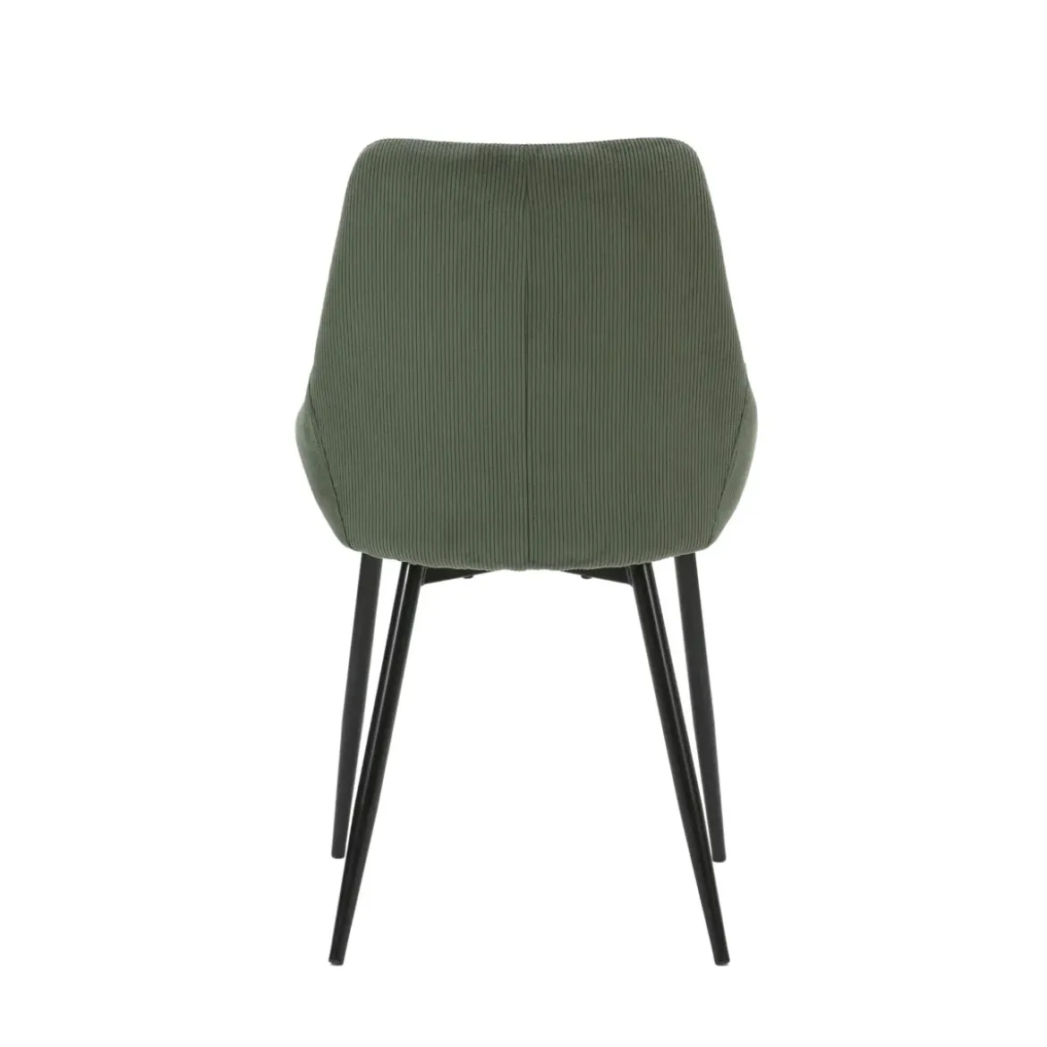 Set di 2 sedie da pranzo in velluto a coste (seduta 47 cm) Juno Verde cachi