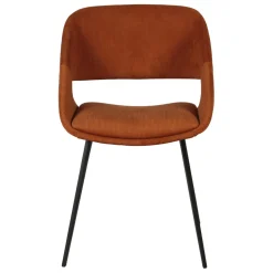 Set di 2 sedie da pranzo in velluto a coste (seduta 49 cm) Orka Cognac