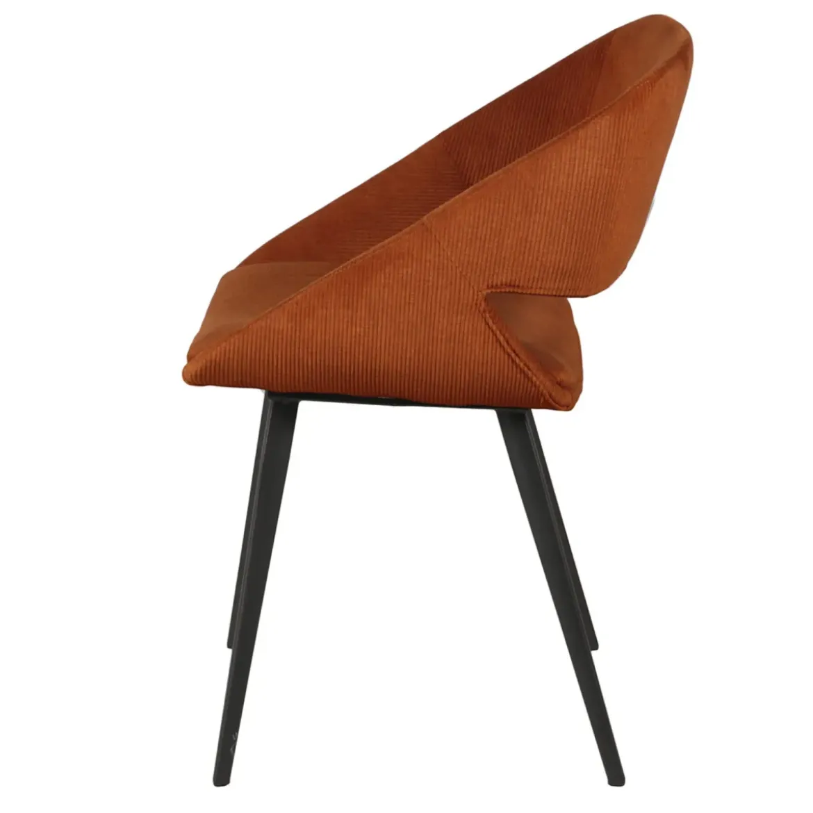 Set di 2 sedie da pranzo in velluto a coste (seduta 49 cm) Orka Cognac