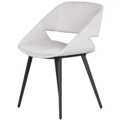 Set di 2 sedie da pranzo in velluto a coste (seduta 49 cm) Orka Ecru