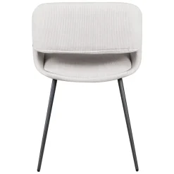 Set di 2 sedie da pranzo in velluto a coste (seduta 49 cm) Orka Ecru