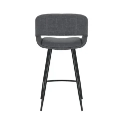 Set di 2 sedie per isola centrale con schienale in tessuto (seduta 68cm) Kosmo Grigio scuro