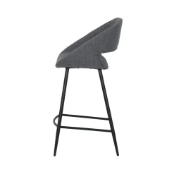 Set di 2 sedie per isola centrale con schienale in tessuto (seduta 68cm) Kosmo Grigio scuro