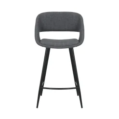 Set di 2 sedie per isola centrale con schienale in tessuto (seduta 68cm) Kosmo Grigio scuro