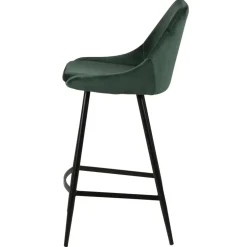 Set di 2 sedie per isola centrale con schienale in velluto (Altezza seduta 67cm) Juno Verde scuro