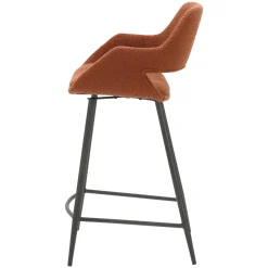 Set di 2 sedie per isola centrale con schienale in bouclé (seduta 65cm) Soho Caramello
