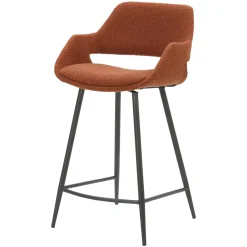 Set di 2 sedie per isola centrale con schienale in bouclé (seduta 65cm) Soho Caramello