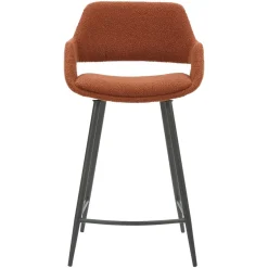 Set di 2 sedie per isola centrale con schienale in bouclé (seduta 65cm) Soho Caramello