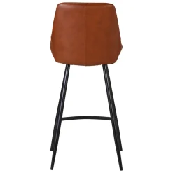 Set di 2 sedie per isola centrale con schienale in similpelle (Altezza seduta 67cm) Juno Marrone scuro