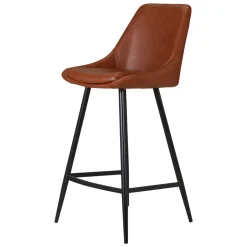 Set di 2 sedie per isola centrale con schienale in similpelle (Altezza seduta 67cm) Juno Marrone scuro