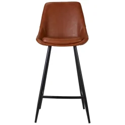 Set di 2 sedie per isola centrale con schienale in similpelle (Altezza seduta 67cm) Juno Marrone scuro
