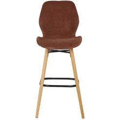 Set di 2 sedie per isola centrale con schienale in tessuto (Altezza seduta 65cm) Malika Mogano