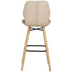 Set di 2 sedie per isola centrale con schienale in tessuto (Altezza seduta 65cm) Malika Beige sabbia