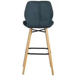 Set di 2 sedie per isola centrale con schienale in tessuto (Altezza seduta 65cm) Malika Blu scuro