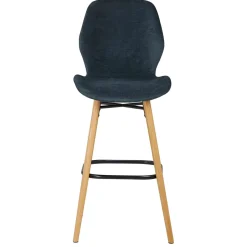 Set di 2 sedie per isola centrale con schienale in tessuto (Altezza seduta 65cm) Malika Blu scuro