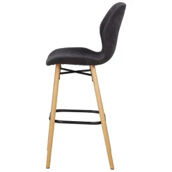 Set di 2 sedie per isola centrale con schienale in tessuto (Altezza seduta 65 cm) Malika Nero