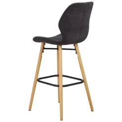 Set di 2 sedie per isola centrale con schienale in tessuto (Altezza seduta 65 cm) Malika Nero