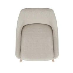 Set di 2 sedie per isola centrale con schienale in tessuto (Altezza seduta 67cm) Juno Crema gambe in rovere