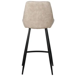 Set di 2 sedie per isola centrale con schienale in tessuto effetto camoscio (Altezza seduta 67cm) Juno Beige