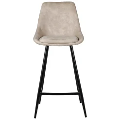 Set di 2 sedie per isola centrale con schienale in tessuto effetto camoscio (Altezza seduta 67cm) Juno Beige