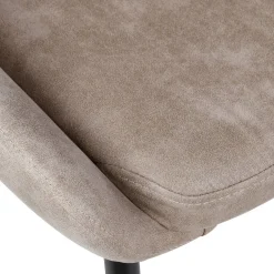 Set di 2 sedie per isola centrale con schienale in tessuto effetto camoscio (Altezza seduta 67cm) Juno Beige