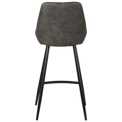 Set di 2 sedie per isola centrale con schienale in tessuto effetto camoscio (Altezza seduta 67cm) Juno Grigio scuro