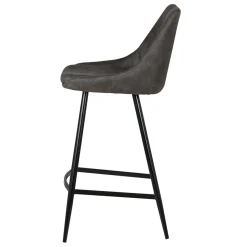 Set di 2 sedie per isola centrale con schienale in tessuto effetto camoscio (Altezza seduta 67cm) Juno Grigio scuro