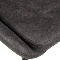 Set di 2 sedie per isola centrale con schienale in tessuto effetto camoscio (Altezza seduta 67cm) Juno Grigio scuro