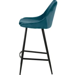 Set di 2 sedie per isola centrale con schienale in velluto (Altezza seduta 67cm) Juno Blu