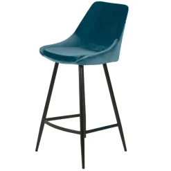 Set di 2 sedie per isola centrale con schienale in velluto (Altezza seduta 67cm) Juno Blu