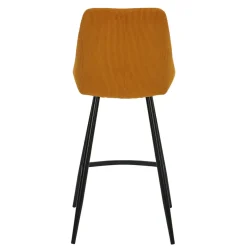 Set di 2 sedie per isola centrale con schienale in velluto a coste (Altezza seduta 67cm) Juno Giallo curry