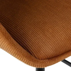 Set di 2 sedie per isola centrale con schienale in velluto a coste (Altezza seduta 68cm) Kosmo Cognac