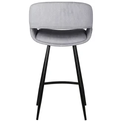 Set di 2 sedie per isola centrale con schienale in velluto a coste (Altezza seduta 68cm) Kosmo Grigio chiaro