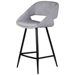Set di 2 sedie per isola centrale con schienale in velluto a coste (Altezza seduta 68cm) Kosmo Grigio chiaro