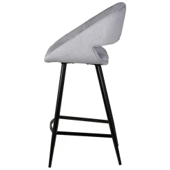 Set di 2 sedie per isola centrale con schienale in velluto a coste (Altezza seduta 68cm) Kosmo Grigio chiaro