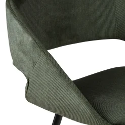 Set di 2 sedie per isola centrale con schienale in velluto a coste (Altezza seduta 68cm) Kosmo Verde scuro