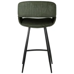 Set di 2 sedie per isola centrale con schienale in velluto a coste (Altezza seduta 68cm) Kosmo Verde scuro