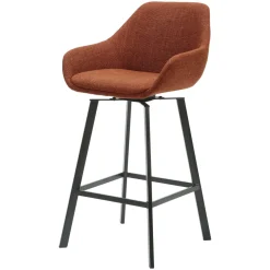 Set di 2 sedie per isola centrale girevoli con schienale in tessuto (Altezza seduta 64cm) Zila Caramello