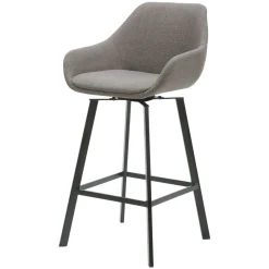 Set di 2 sedie per isola centrale girevoli con schienale in tessuto (seduta 64cm) Zila Grigio argento