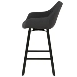 Set di 2 sedie per isola centrale girevoli con schienale in tessuto (seduta 64cm) Zila Grigio scuro