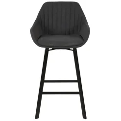 Set di 2 sedie per isola centrale girevoli con schienale in tessuto (seduta 64cm) Zila Grigio scuro