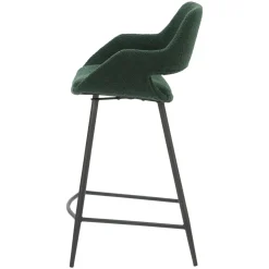 Set di 2 sedie per isola centrale con schienale in bouclé (seduta 65cm) Soho Verde pino
