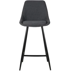 Set di 2 sedie per isola centrale con schienale in tessuto (Altezza seduta 67cm) Juno Grigio scuro