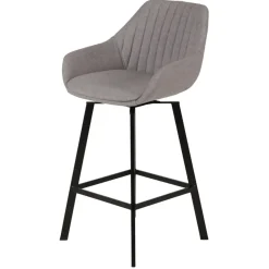 Set di 2 sedie per isola centrale girevoli con schienale in tessuto (Altezza seduta 64cm) Zila Grigio chiaro