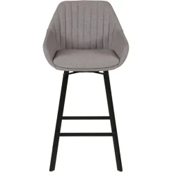 Set di 2 sedie per isola centrale girevoli con schienale in tessuto (Altezza seduta 64cm) Zila Grigio chiaro