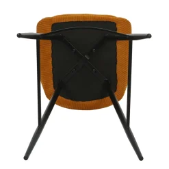 Set di 2 sgabelli da bar con schienale in velluto a coste (Altezza seduta 75cm) Juno Giallo curry