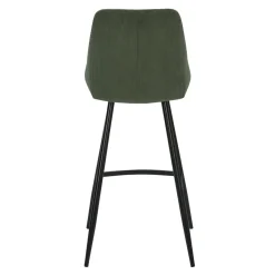 Set di 2 sgabelli da bar con schienale in velluto a coste (Altezza seduta 75cm) Juno Verde pino