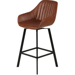 Set di 2 sgabelli da bar girevoli con schienale (Altezza seduta 75cm) Zila Marrone