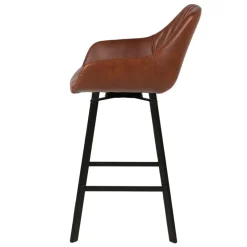 Set di 2 sgabelli da bar girevoli con schienale (Altezza seduta 75cm) Zila Marrone