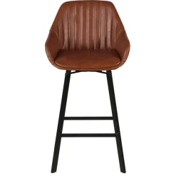 Set di 2 sgabelli da bar girevoli con schienale (Altezza seduta 75cm) Zila Marrone
